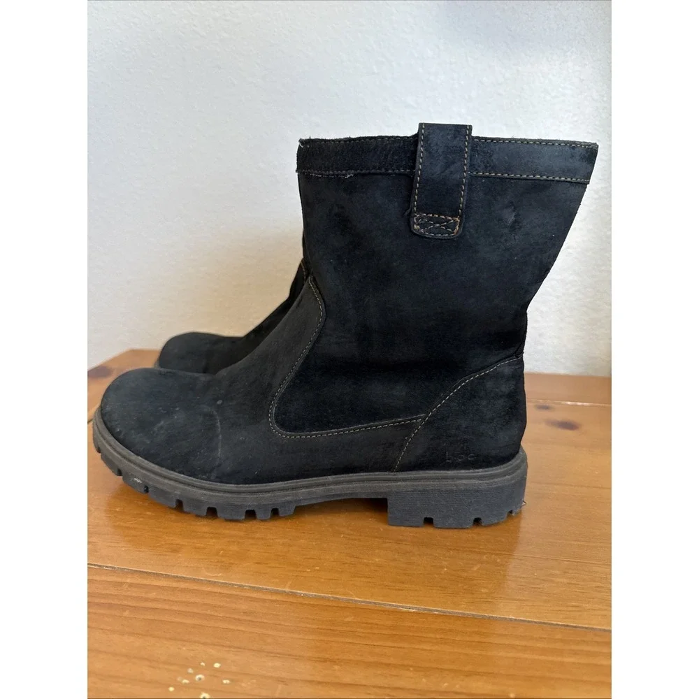 b.o.c Women's Black Suede Fleece Lined Booties‎ Size-9.5